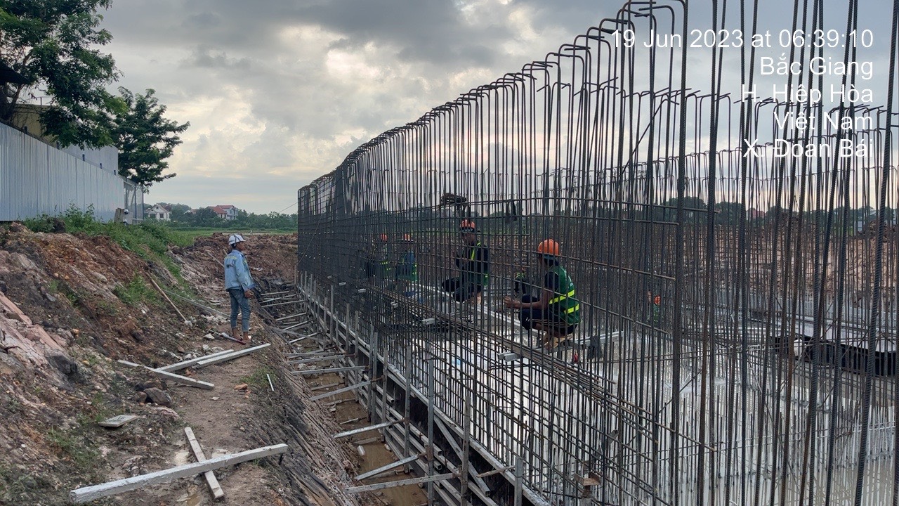 Cập nhật tiến độ thi công Trạm XLNT tập trung CCN Đoan Bái đến ngày 21/06/2023