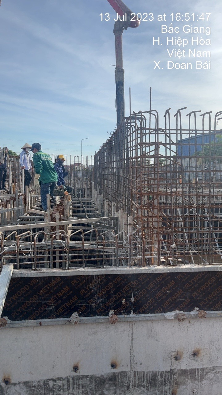 Cập nhật tiến độ thi công Trạm XLNT tập trung CCN Đoan Bái đến ngày 13/07/2023