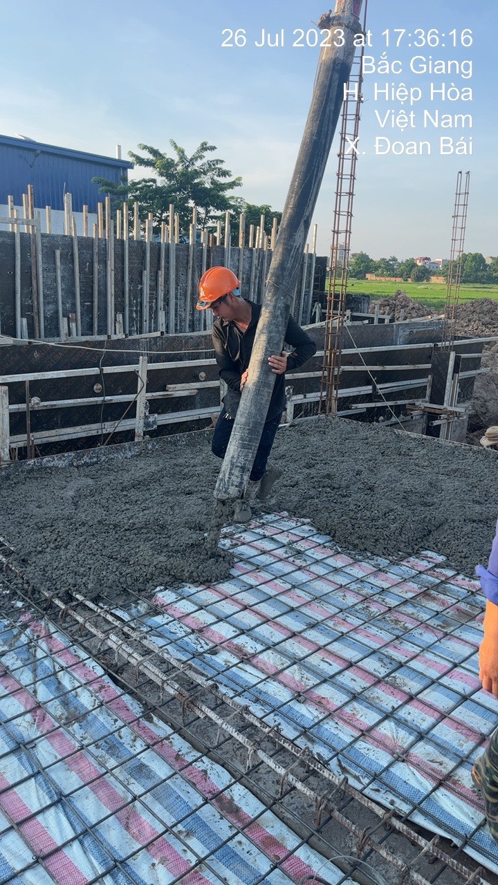 Cập nhật tiến độ thi công Trạm XLNT tập trung CCN Đoan Bái đến ngày 26/07/2023