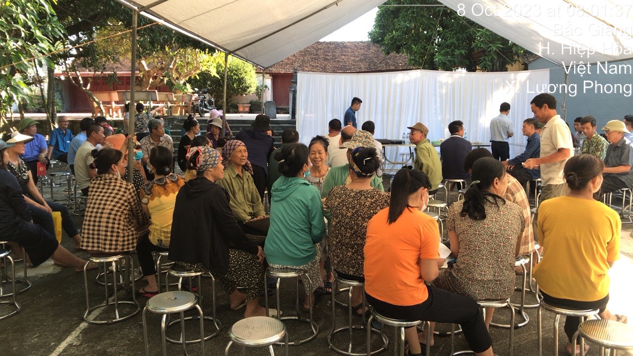 Tổ chức họp dân tại thôn Khánh, xã Lương Phong thực hiện dự án CCN Đoan Bái – Lương Phong 1.